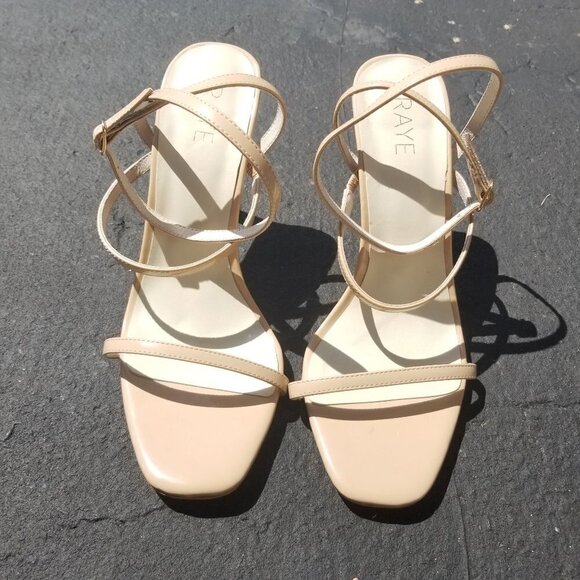 Raye Classic Nude Tan Strappy Sandal Heels Size 10 - Picture 5 of 13